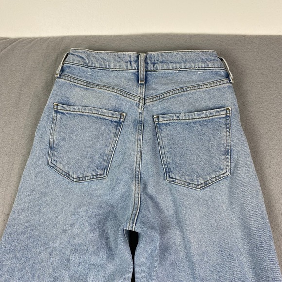 Agolde Womens Jeans Size 24 Ren High Rise Wide Leg Cropped light wash raw - Picture 8 of 15
